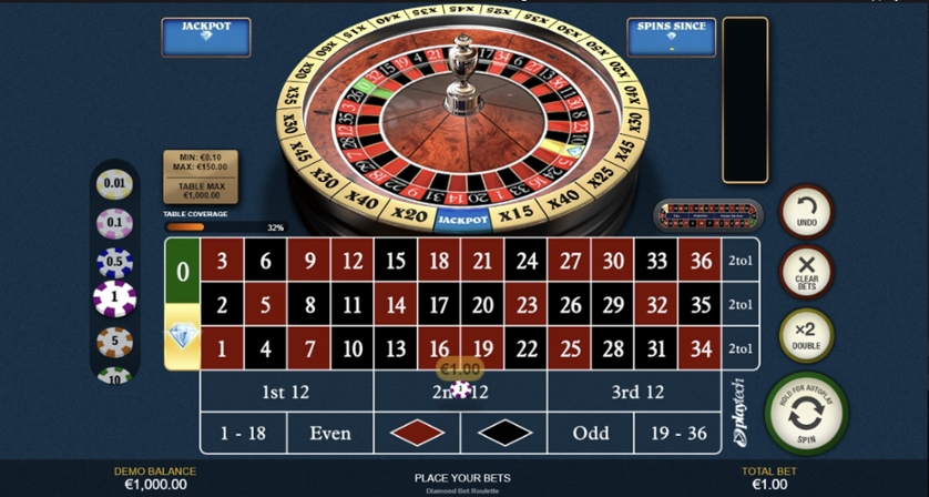 Diamond Bet Roulette — играйте онлайн и выигрывайте с бриллиантами